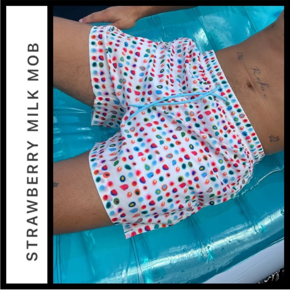 Strawberry Milk Mob ROYGBV Swim Trunks XL